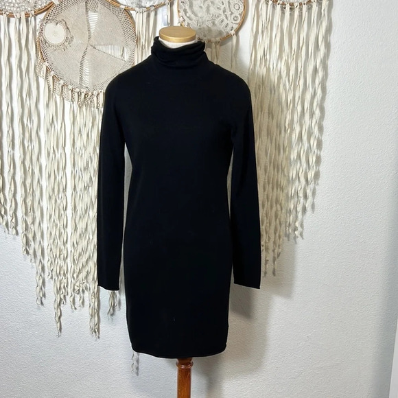 N:Philanthropy City Mini Black Wool/Cashmere T-neck Sweater Dress Open Back XS - Picture 11 of 13